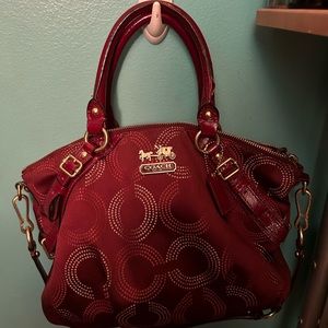 Coach cranberry shoulder bag